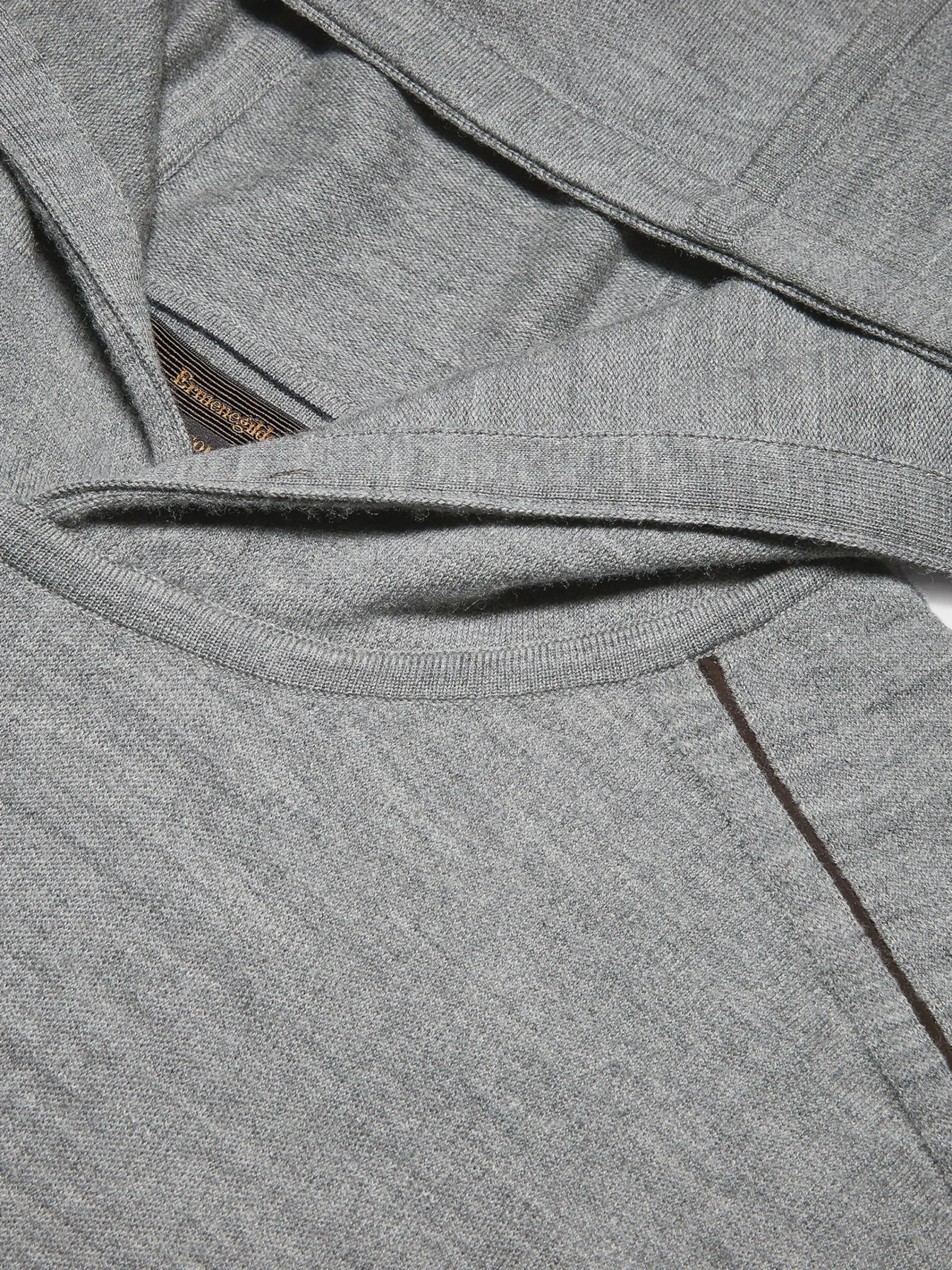 Joggers And Sweatshirts|Sweaters>ZEGNA Grey Mélange 12milmil12 Wool Hoodie GreyMélange
