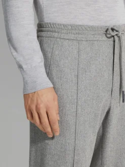 Joggers And Sweatshirts>ZEGNA Grey Mélange 15milmil15 Wool Joggers GreyMélange