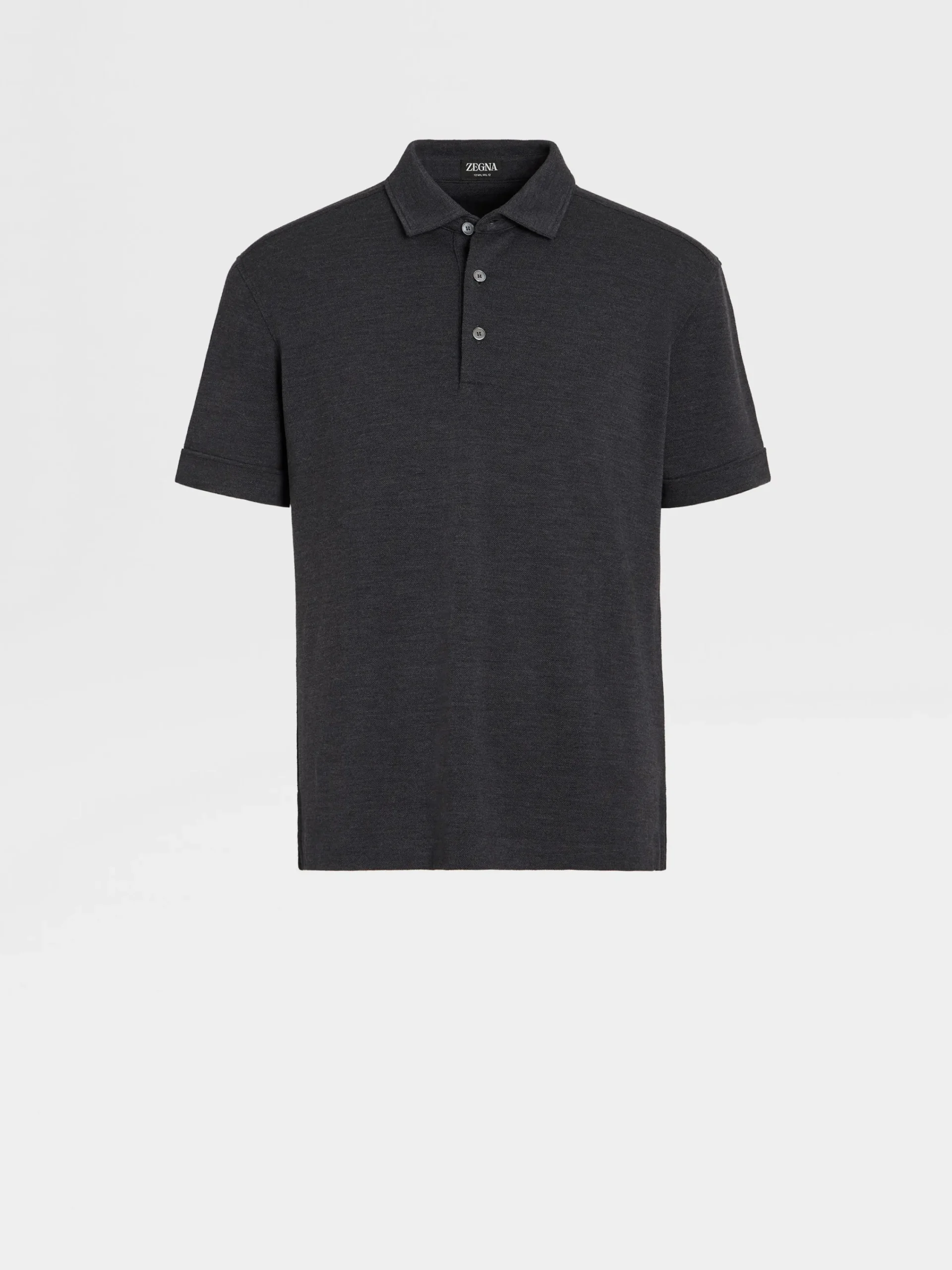Polo Shirts>ZEGNA Grey Mélange 12milmil12 Wool Polo Shirt GreyMélange