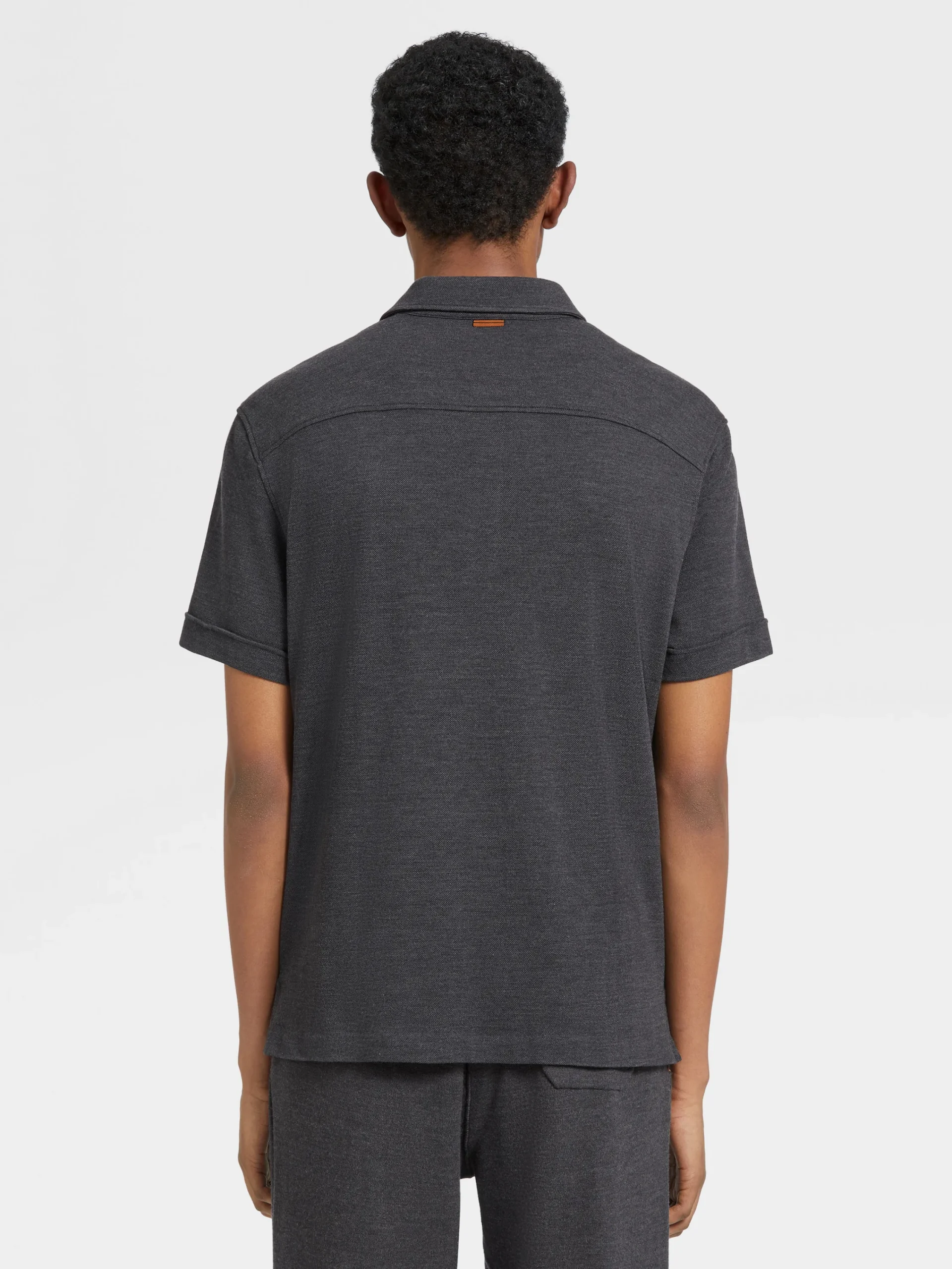 Polo Shirts>ZEGNA Grey Mélange 12milmil12 Wool Polo Shirt GreyMélange