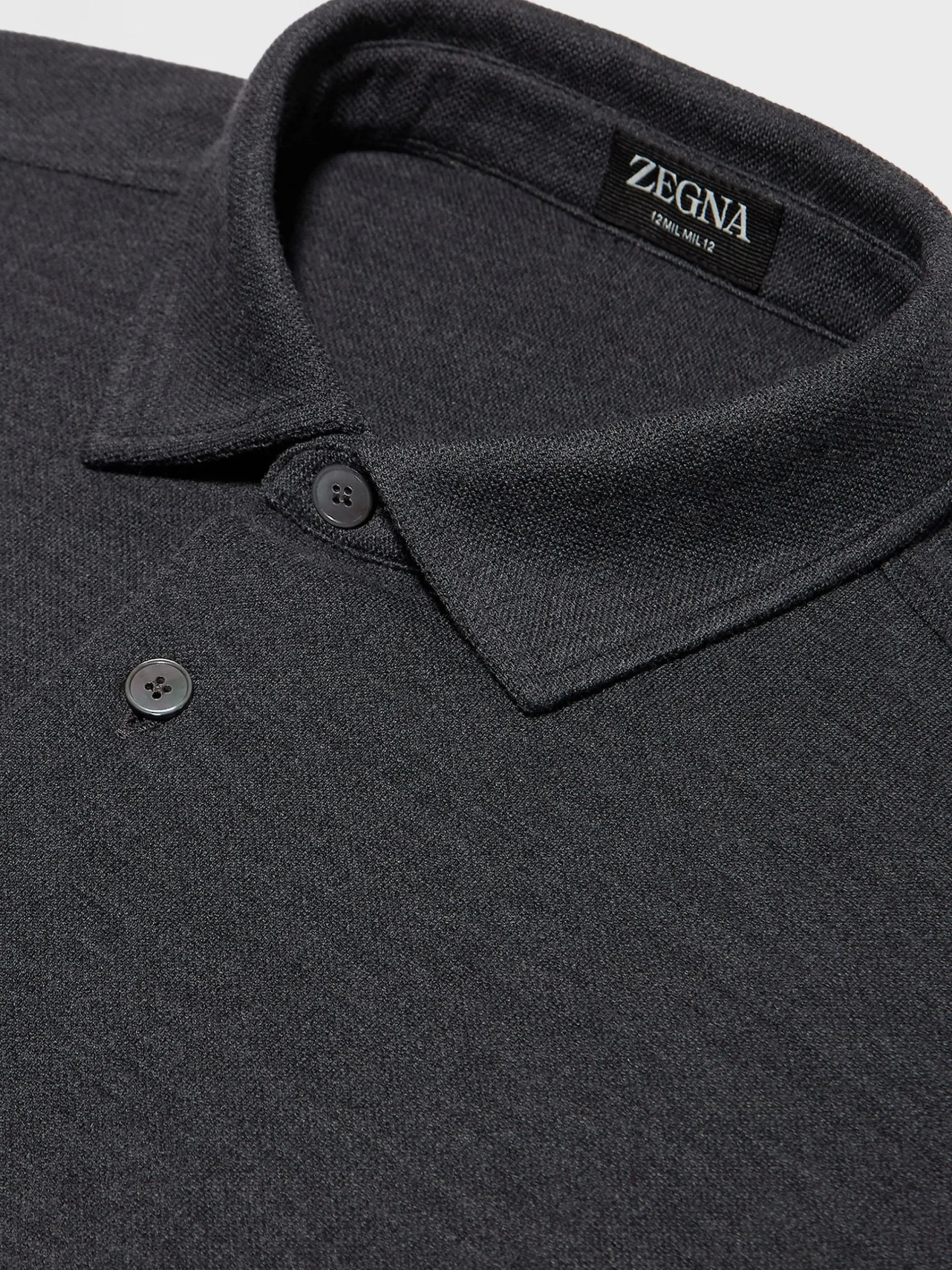 Polo Shirts>ZEGNA Grey Mélange 12milmil12 Wool Polo Shirt GreyMélange