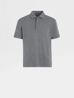 Polo Shirts>ZEGNA Grey Mélange 12milmil12 Wool Polo Shirt GreyMélange
