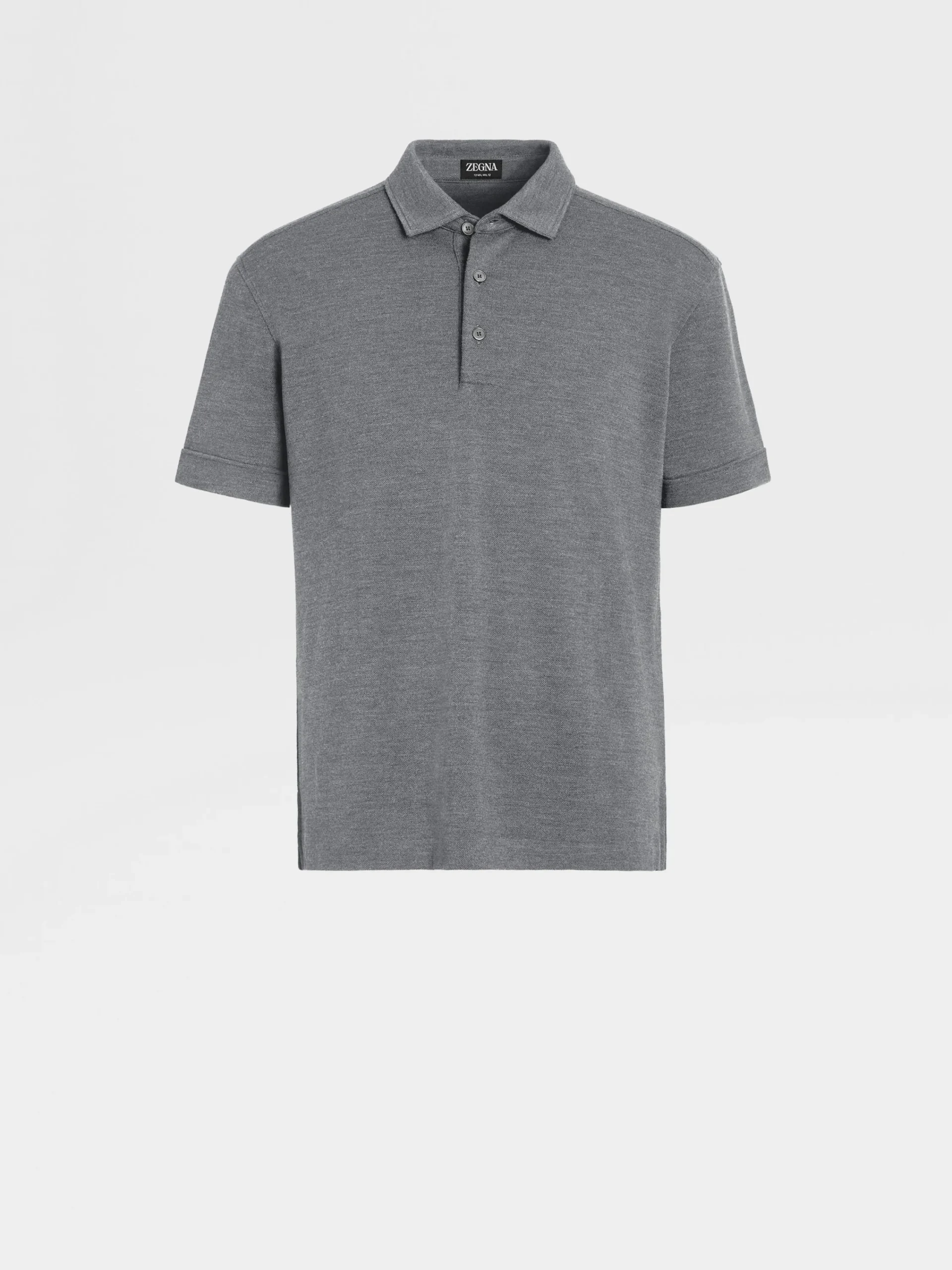 Polo Shirts>ZEGNA Grey Mélange 12milmil12 Wool Polo Shirt GreyMélange