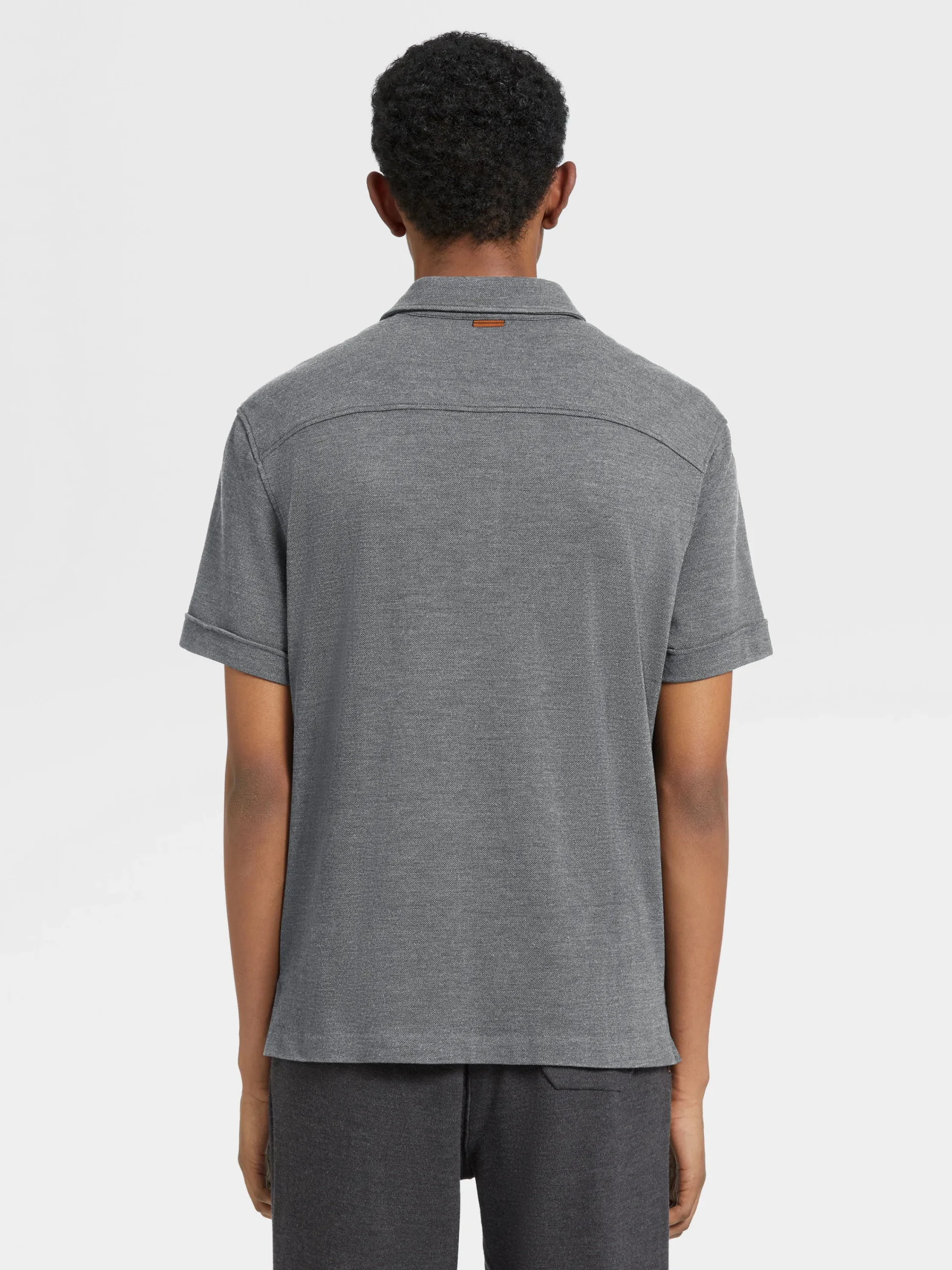 Polo Shirts>ZEGNA Grey Mélange 12milmil12 Wool Polo Shirt GreyMélange