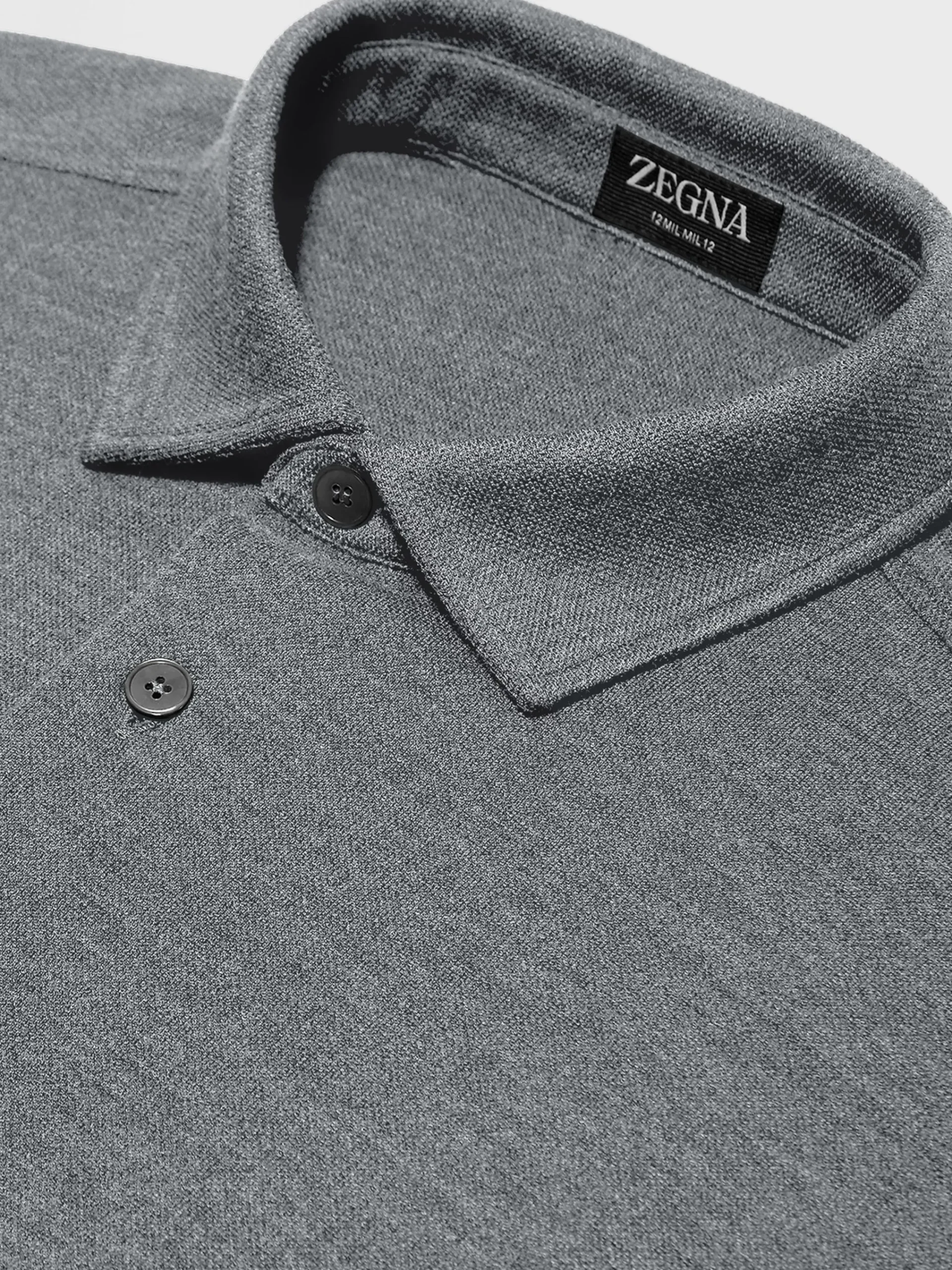 Polo Shirts>ZEGNA Grey Mélange 12milmil12 Wool Polo Shirt GreyMélange