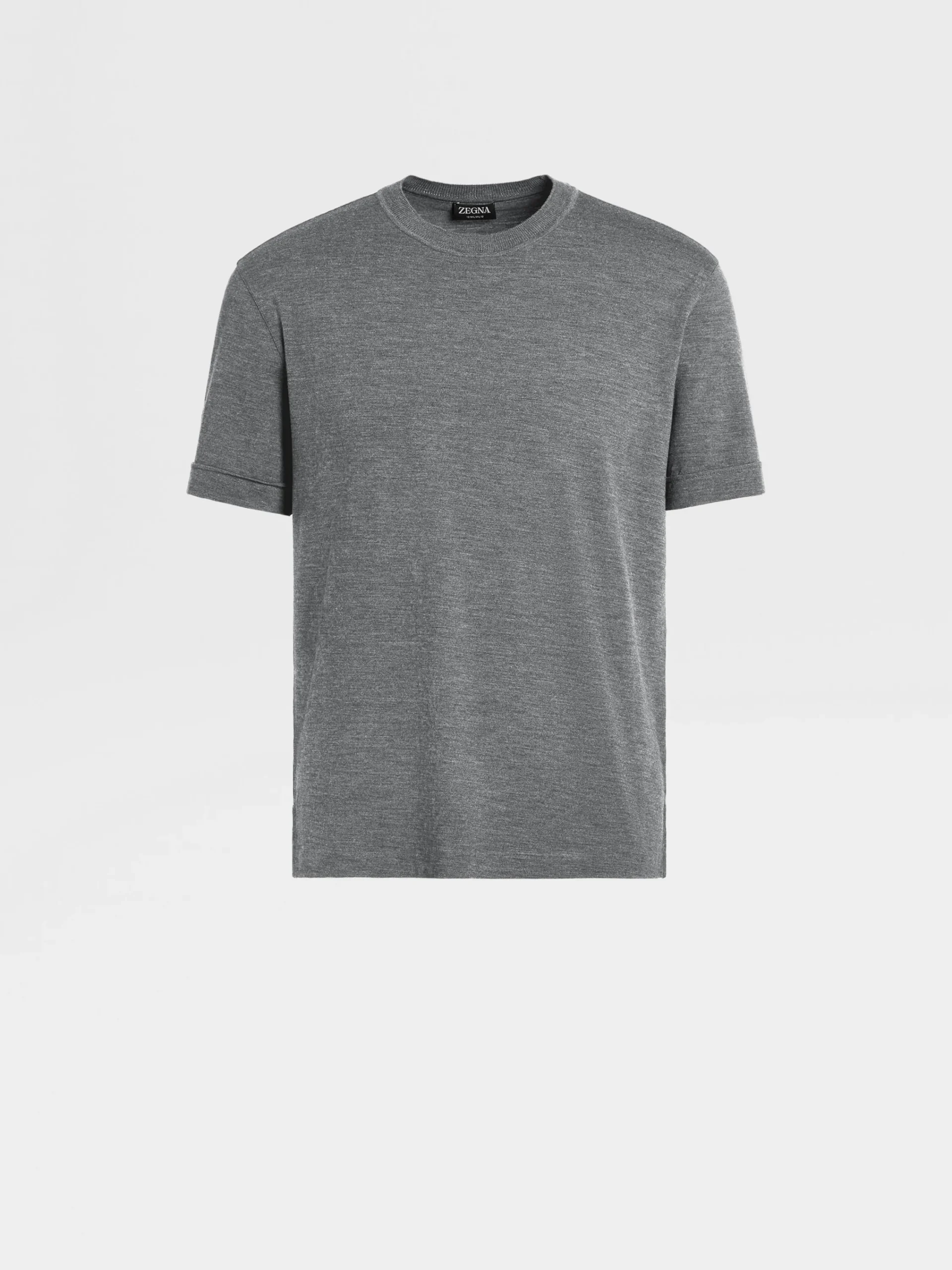 T-Shirts>ZEGNA Grey Mélange 12milmil12 Wool T-shirt GreyMélange