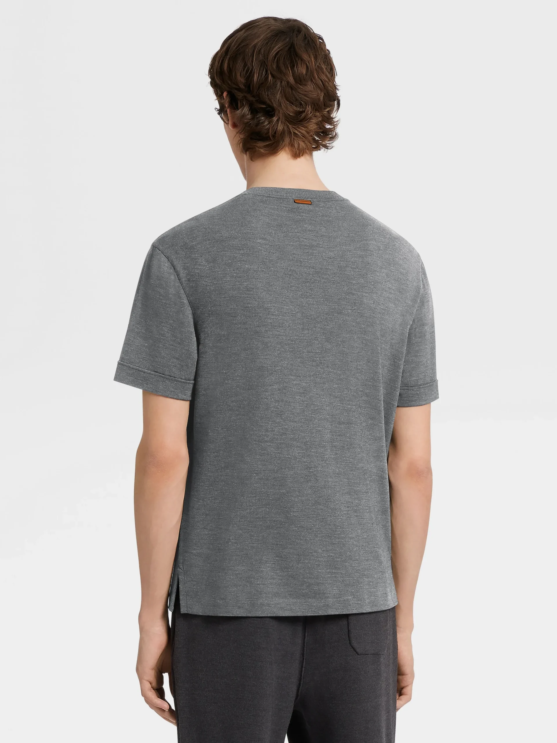 T-Shirts>ZEGNA Grey Mélange 12milmil12 Wool T-shirt GreyMélange