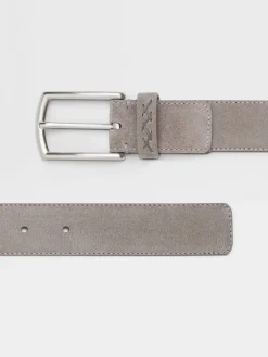Belts>ZEGNA Grey Mélange Suede Belt GreyMélange