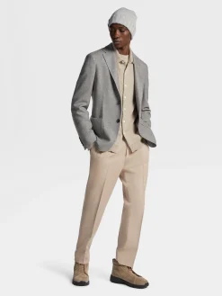 Blazers>ZEGNA Grey Mélange Trofeo™ Cashmere Shirt Jacket GreyMélange