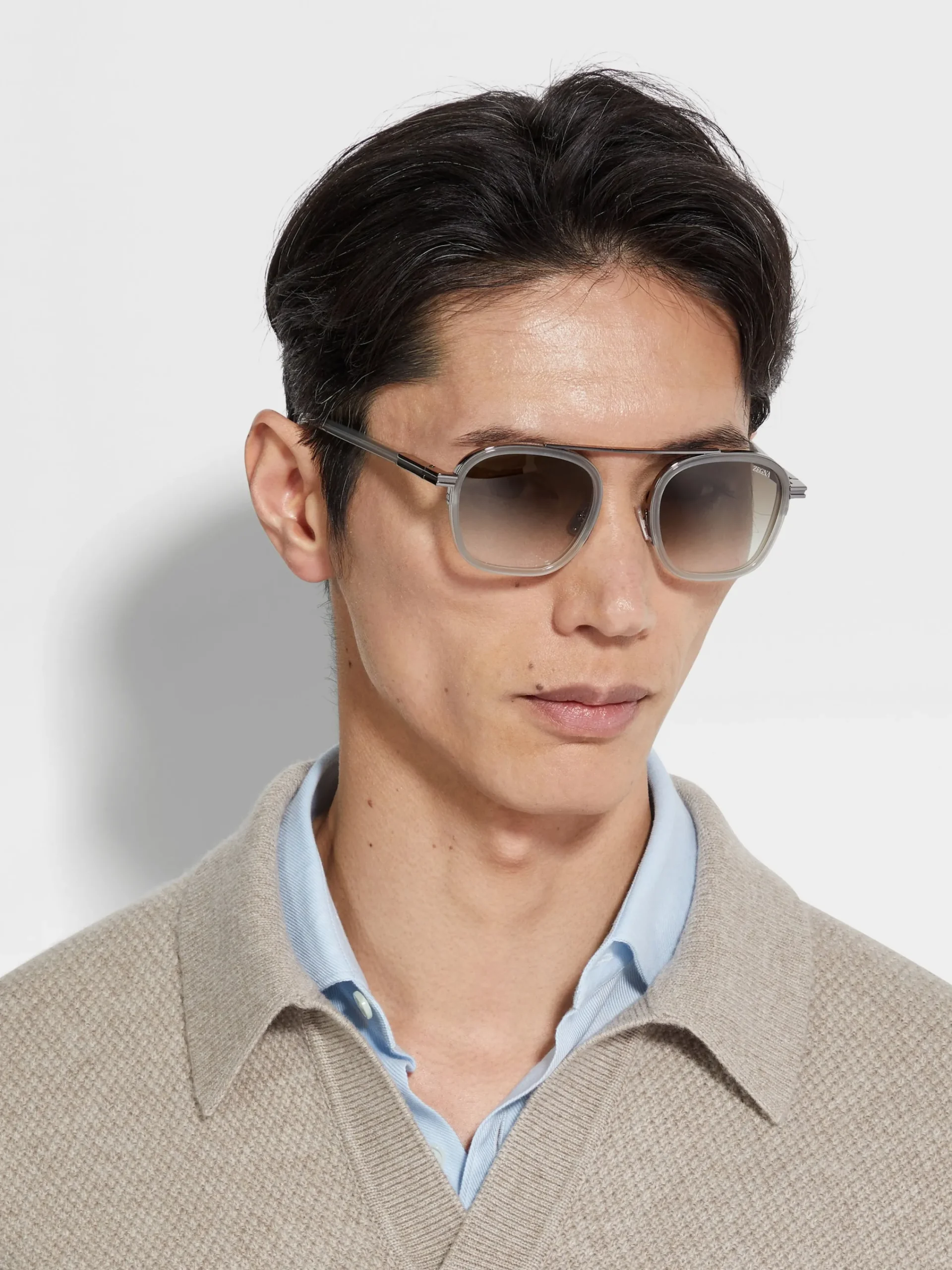 Small Gifts|Travel In Style>ZEGNA Orizzonte I Acetate and Metal Sunglasses Grey