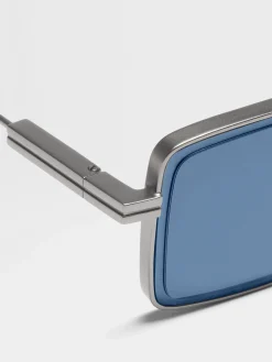 Sunglasses>ZEGNA Metal Sunglasses Gunmetal