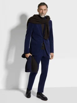 Blazers|Suits>ZEGNA Ink Blue Cashco Jacket InkBlue