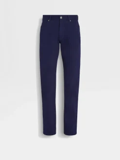 Jeans>ZEGNA Ink Blue Cotton Roccia Pants InkBlue
