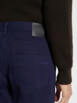 Jeans>ZEGNA Ink Blue Cotton Roccia Pants InkBlue