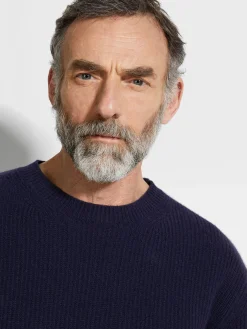 Travel In Style|Sweaters>ZEGNA Ink Blue Oasi Cashmere Crewneck InkBlue