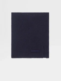 Soft Accessories|Gloves, Scarves And Hats>ZEGNA Ink Blue Oasi Cashmere Neck Warmer InkBlue