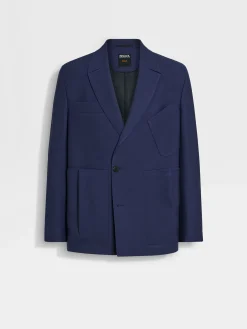 Travel In Style|Blazers>ZEGNA Ink Blue Wool Jacket InkBlue