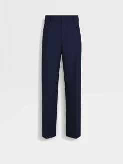 Travel In Style|Pants>ZEGNA Ink Blue Wool Pants InkBlue