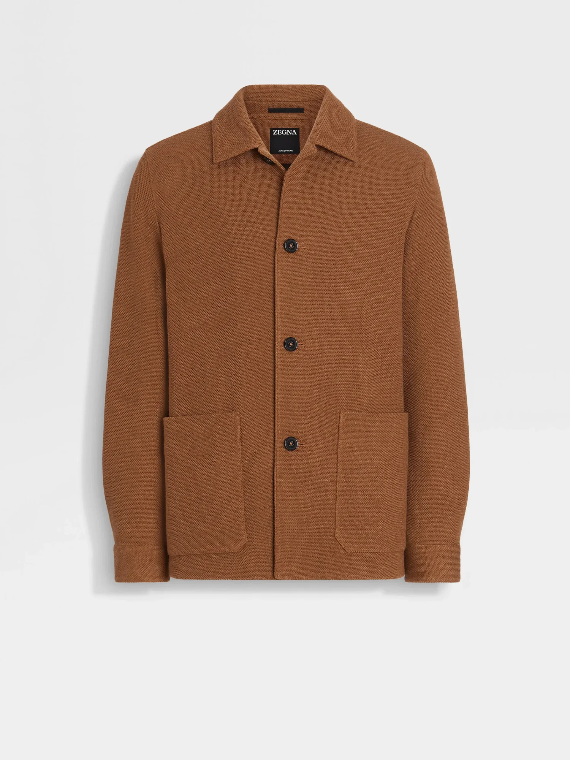 Overshirts And Chore Jackets>ZEGNA Jerseywear Cashmere Blend Alpe Chore Jacket DarkFoliage