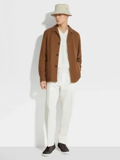 Overshirts And Chore Jackets>ZEGNA Jerseywear Cashmere Blend Alpe Chore Jacket DarkFoliage