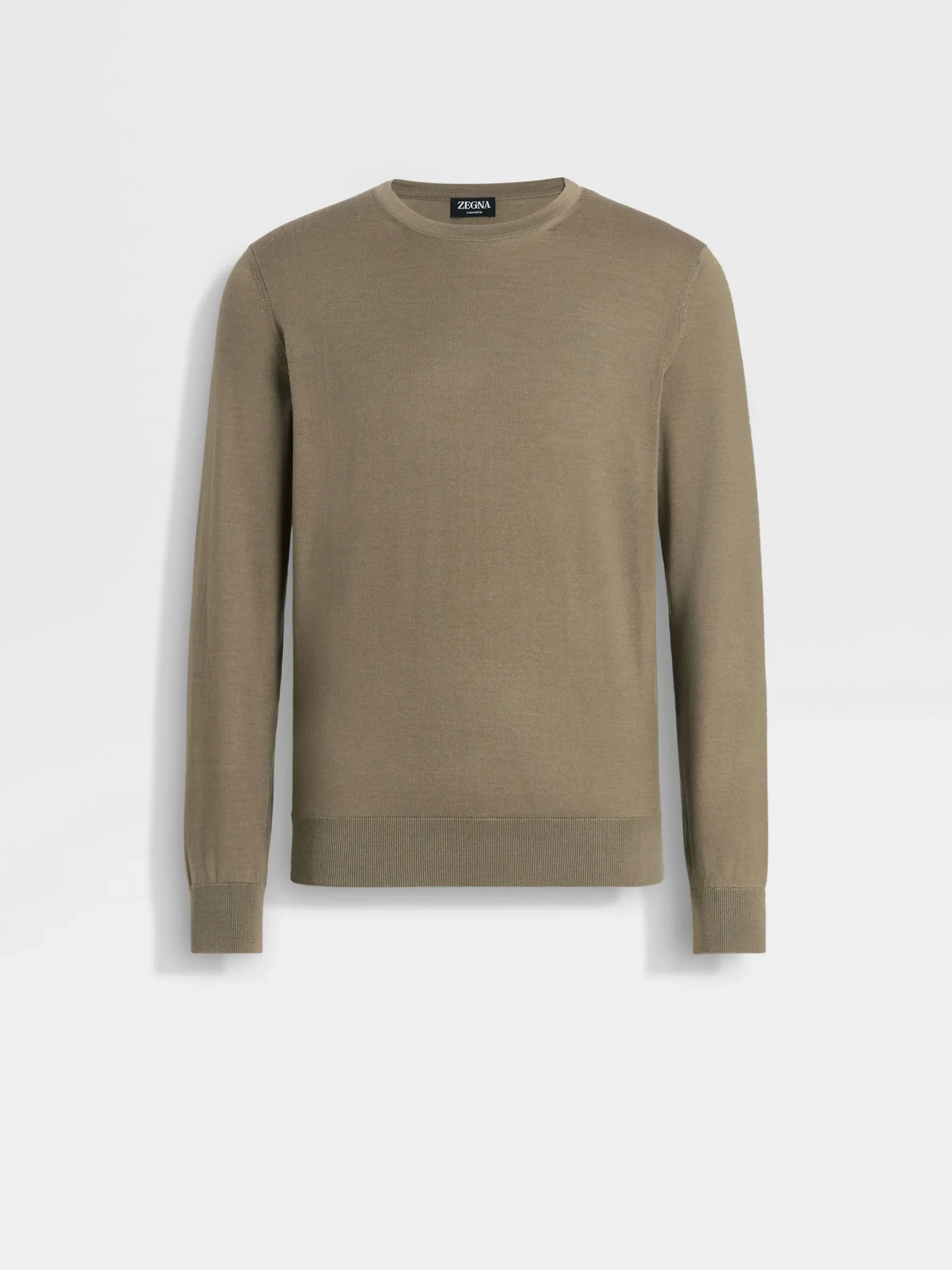 Sweaters>ZEGNA Cashseta Crewneck Khaki