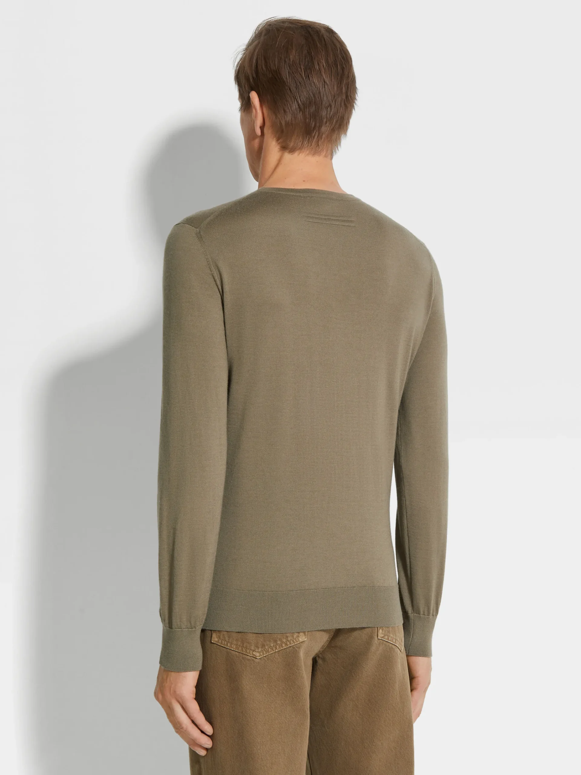 Sweaters>ZEGNA Cashseta Crewneck Khaki