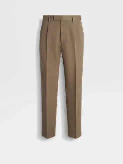 Travel In Style|Pants>ZEGNA Cotton and Wool Pants Khaki