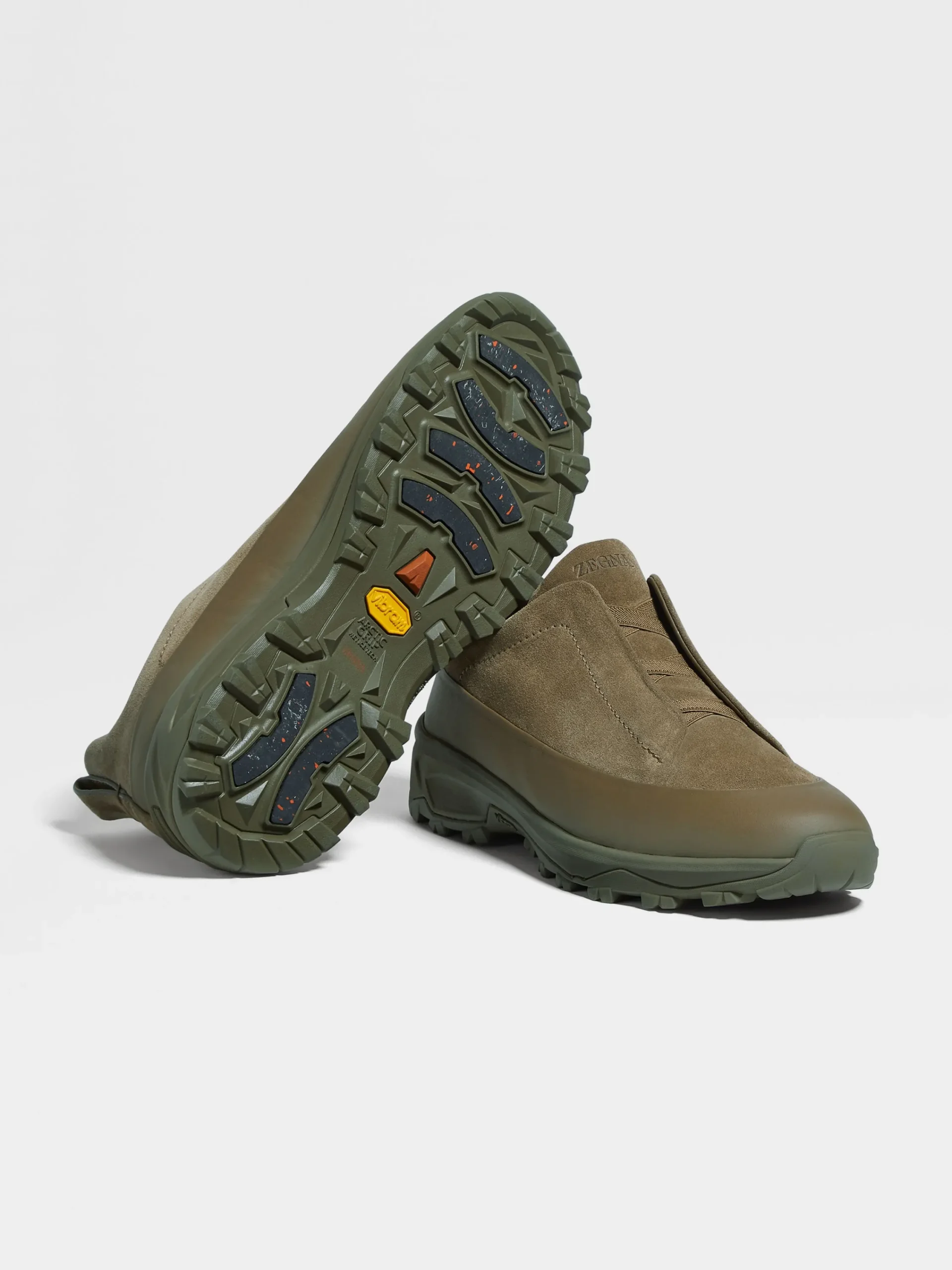 Travel In Style|Sneakers>ZEGNA Suede and Leather Triple Stitch™ Monte Sneakers Khaki