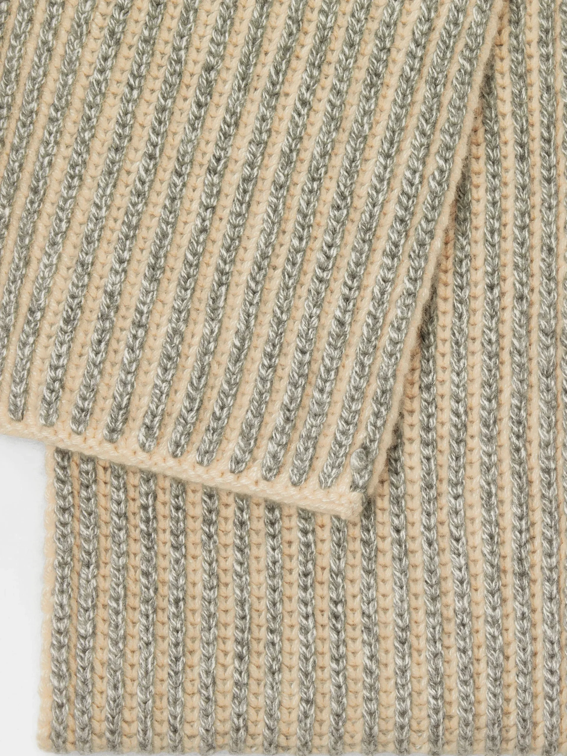 Soft Accessories|Gloves, Scarves And Hats>ZEGNA Light Beige and White Oasi Cashmere Scarf LightBeige/White