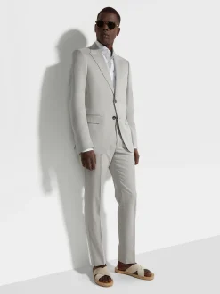 Suits>ZEGNA Light Beige Centoventimila Wool Suit LightBeige