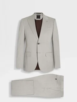 Suits>ZEGNA Light Beige Centoventimila Wool Suit LightBeige