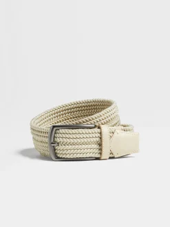 Belts>ZEGNA Light Beige Rayon Belt LightBeige