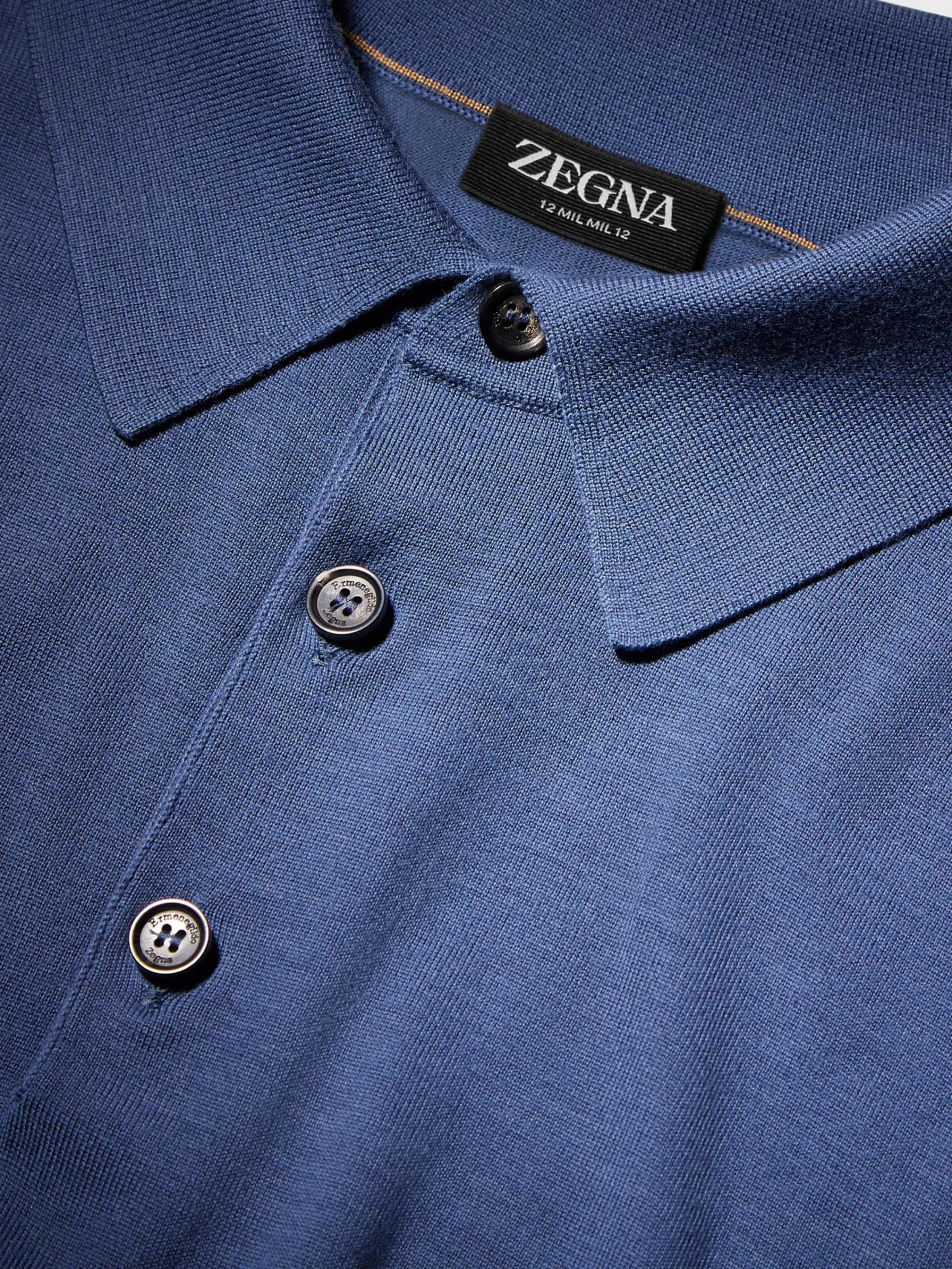 Polo Shirts|Sweaters>ZEGNA Light Blue 12milmil12 Wool Polo Shirt LightBlue