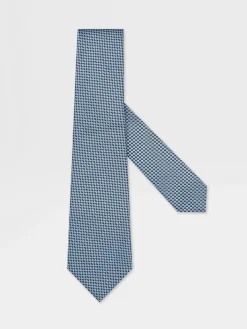 Ties And Bow Ties>ZEGNA Light Blue Silk Tie LightBlue