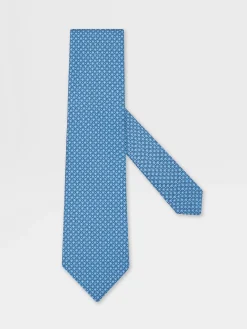 Ties And Bow Ties>ZEGNA Light Blue Silk Tie LightBlue