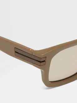 Sunglasses>ZEGNA Light Brown Acetate Sunglasses LightBrown