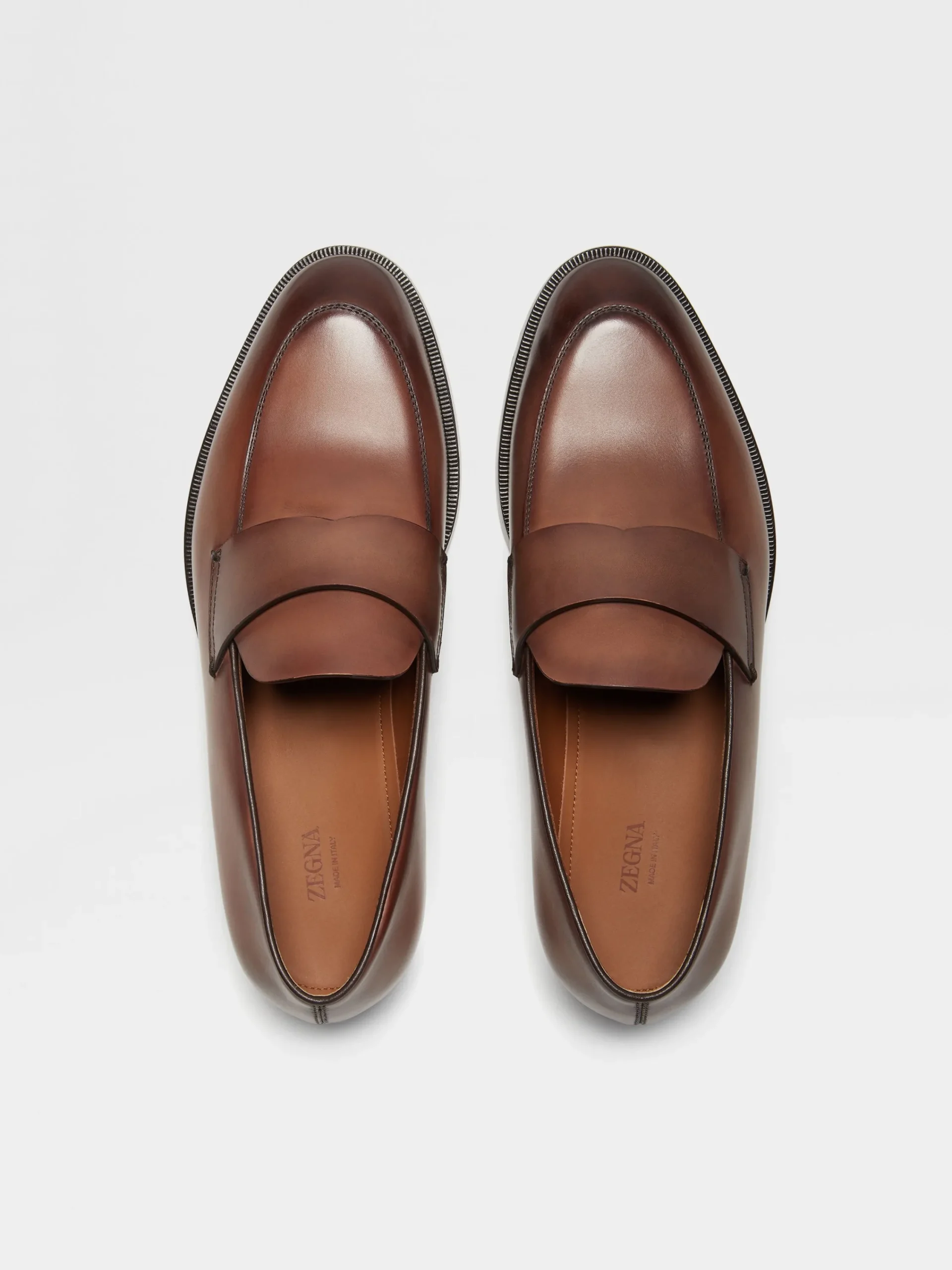 Loafers>ZEGNA Light Brown Leather Torino Loafers LightBrown