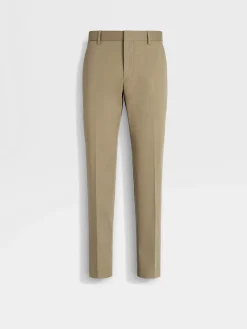 Pants>ZEGNA Light Brown Stretch Cotton Pants LightBrown