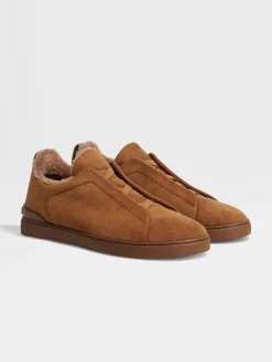 Sneakers>ZEGNA Light Brown Suede Triple Stitch™ Sneakers LightBrown