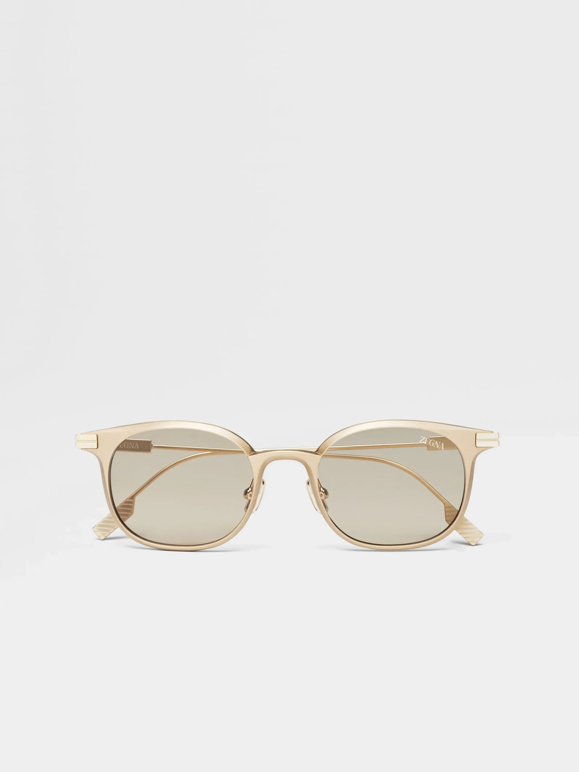Sunglasses>ZEGNA Light Gold Aluminium Sunglasses LightGold