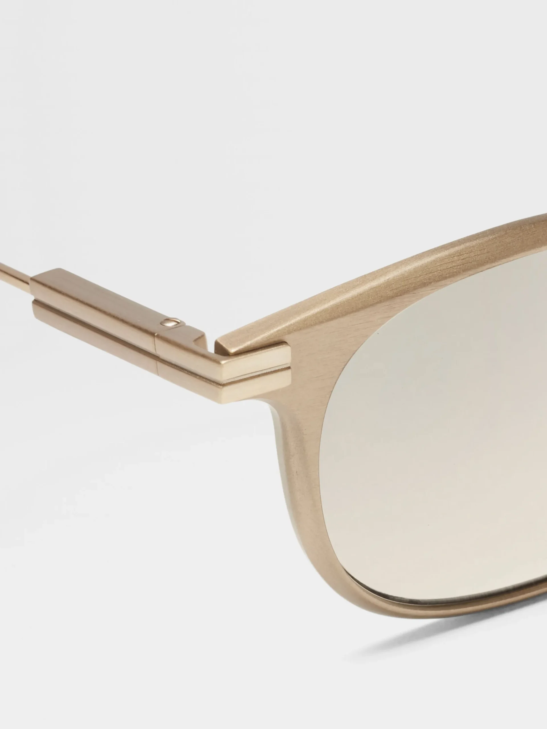 Sunglasses>ZEGNA Light Gold Aluminium Sunglasses LightGold