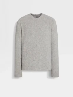 Travel In Style|Sweaters>ZEGNA Light Grey Mélange Oasi Cashmere Crewneck LightGreyMélange