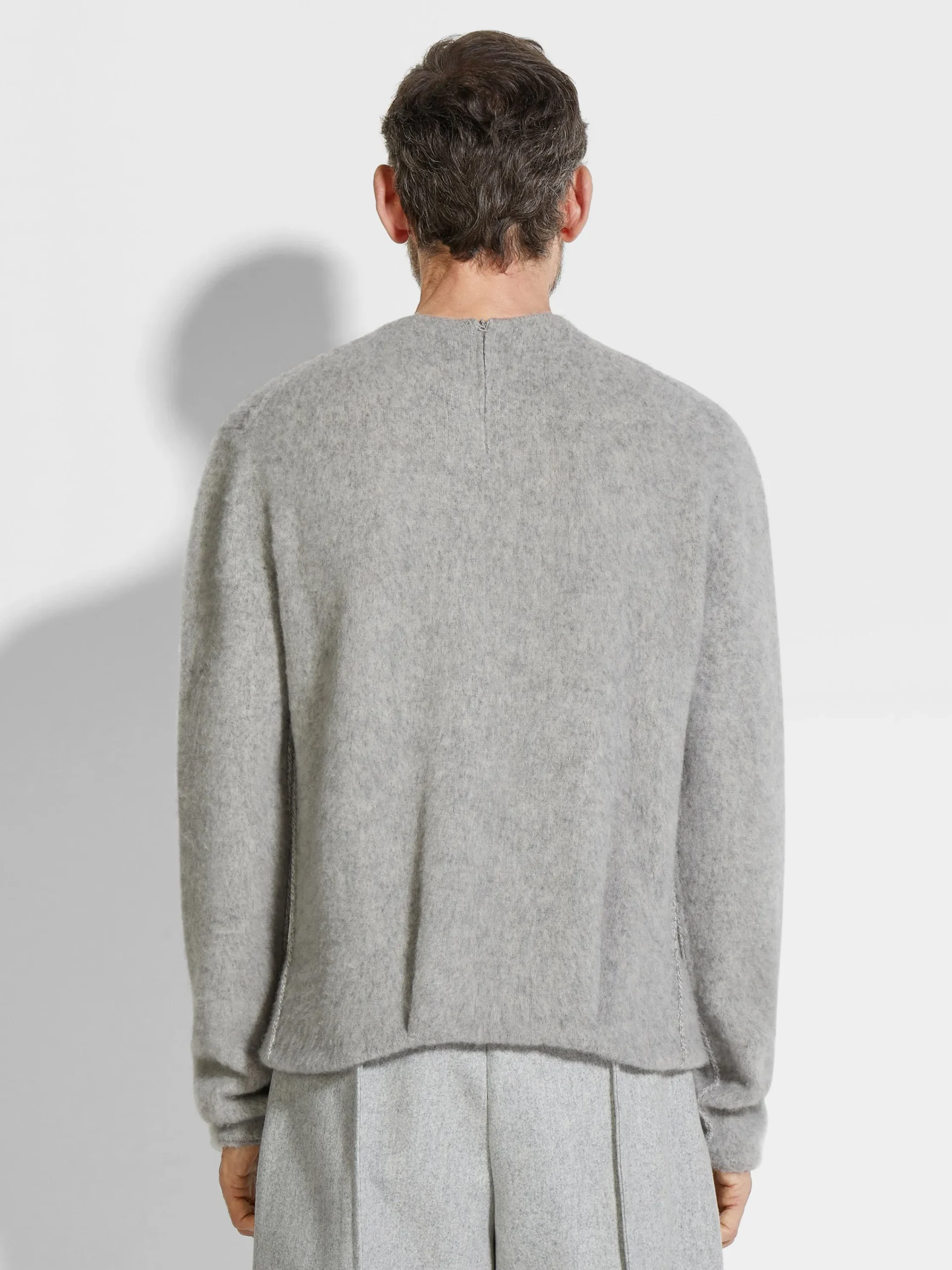 Travel In Style|Sweaters>ZEGNA Light Grey Mélange Oasi Cashmere Crewneck LightGreyMélange
