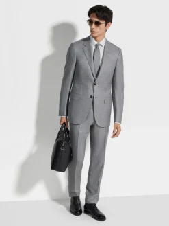 Suits>ZEGNA Light Grey Oasi Cashmere Suit LightGrey