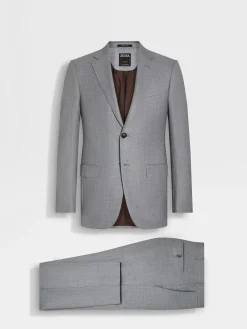 Suits>ZEGNA Light Grey Oasi Cashmere Suit LightGrey