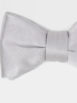 Ties And Bow Ties>ZEGNA Light Grey Silk Bowtie LightGrey