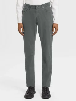 Jeans>ZEGNA Light Grey Stretch Cotton Roccia Jeans LightGrey