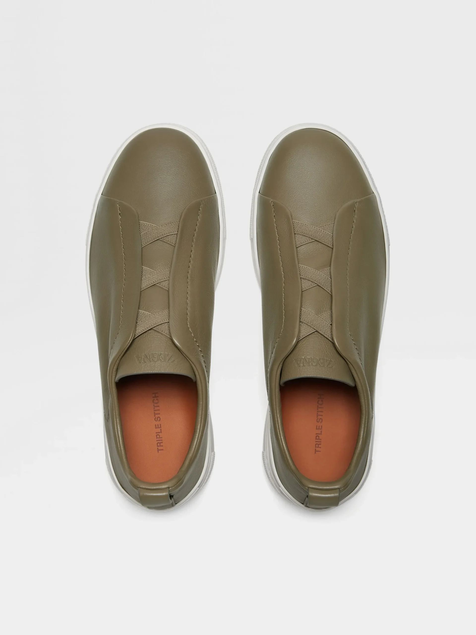 Resort Essentials|Sneakers>ZEGNA Light Olive Green Triple Stitch™ SECONDSKIN Sneakers LightOliveGreen