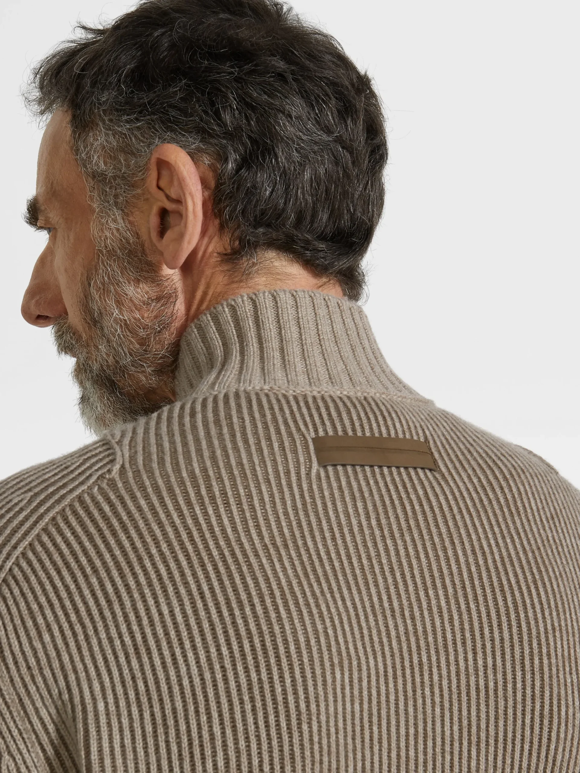 Sweaters>ZEGNA Light Taupe and Khaki Mélange Oasi Cashmere Full Zip Cardigan LightTaupe/KhakiMélange