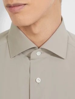 Shirts>ZEGNA Light Taupe Centoventimila Cotton Shirt LightTaupe